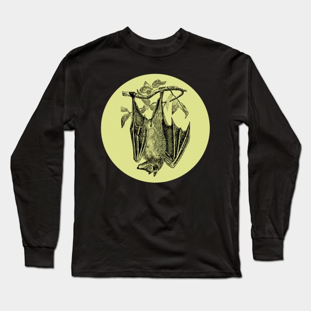 Halloween Bat, Omen, Signs and Fortunes - Pale Green and Black Variation Long Sleeve T-Shirt by SwagOMart